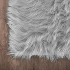 Latepis 8 x 10 Area Rugs for Living Room Grey Faux Fur Rug for Bedroom Fuzzy - Image 6