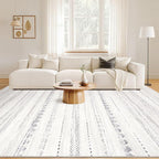Nakagishi 10x12 Area Rug Living Room: Washable Boho Large Neutral Soft - Image 4