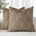 decorUhome Throw Pillow Covers 18x18 Inch Set of 2, Soft Plush Faux Wool Light by decorUhome