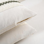 Fancy Homi Set of 1 Boho Olive Green Long Lumbar Decorative Throw Pillow Cover - Image 3