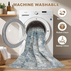 Nakagishi 6x9 Area Rugs Living Room: Washable Abstract Large Neutral Soft Rug - Image 2