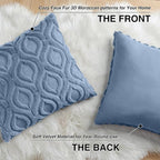 decorUhome Throw Pillow Covers 18x18 Inch Set of 2, Soft Plush Faux Wool Dusty - Image 8