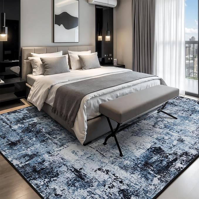 Rugflix 9x12 Area Rugs for Living Room, Washable Large Rug Stain-Resistant Low - Image 2