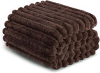 Exclusivo Mezcla Twin Size Flannel Fleece Blanket, Super Soft Striped Jacquard - Image 6