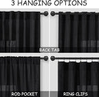 Black Linen Curtains 92 inches Long 2 Panels - Image 3