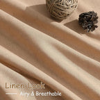 Nanspring Camel Linen Curtains for Living Room Extra Long 132 Inches Long Back - Image 4