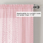 Simplebrand Blush Semi Sheer Curtains 45 Inch Length 2 Panels, Geometric - Image 4