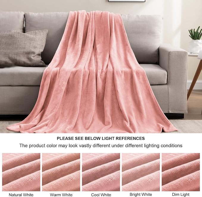 BEDELITE Fleece Blanket Pink Throw Blankets - Image 8