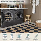 Lahome Colette Checkered Easy Jute 3x5 Outdoor Patio Rug, Washable Rugs - Image 5
