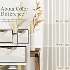 Cream Linen Curtains 80 Inch Length 2 Panels Set Back Tab Drapes - Image 4
