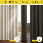 NICETOWN Taupe 100% Blackout Linen Curtains 72 inch Long Burg, Farmhouse Thick - Image 2