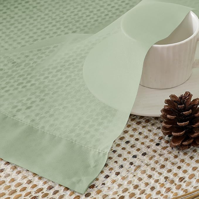 OVZME Light Green Sheer Curtains 72 Inches Long 2 Panels - Image 5