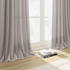 Nanspring Stone Grey Linen Curtains 96 Inches Long - Image 5