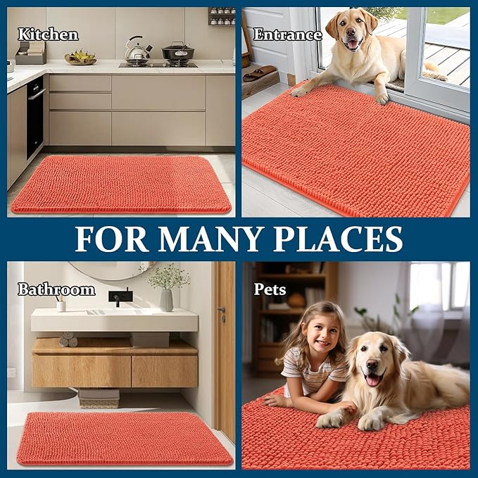 OLANLY Dog Door Mat for Muddy Paws 54x24, Absorbs Moisture and Dirt, Absorbent - Image 8