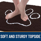 OLANLY Dog Door Mat for Muddy Paws 36x24, Paw Print Design, Absorbs Moisture - Image 4