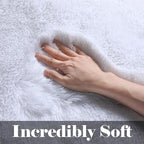 ONASAR White Area Rugs for Bedroom Living Room, Fluffy 4x6 Soft Shag Plush - Image 2