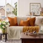 GIGIZAZA 12x20 Dark Burnt Orange Pillow Covers Velvet Lumbar Pillow Decorative - Image 2