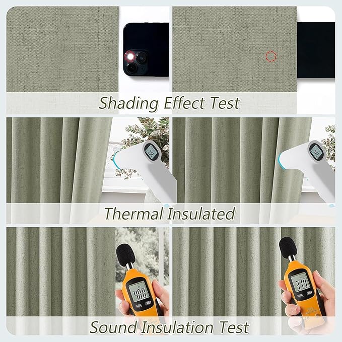 Sage Green 100% Blackout Curtains 84 Inch Length 2 Panels Set - Image 5