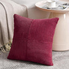 Fancy Homi 2 Packs Burgundy Decorative Throw Pillow Covers 22x22 Inch - Image 2