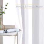 NICETOWN White Kitchen Curtains 36 inches Long, Modern Design Solid Grommet - Image 5