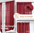 BGment Burgundy Curtains for Living Room 84 Inches Long 2 Panels Set, Linen - Image 6