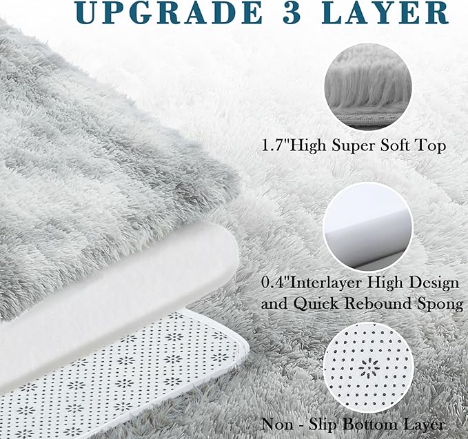 Super Soft Shaggy Area Rugs for Bedroom 4x6 Feet, Shaggy Plush Living Room Shag - Image 4