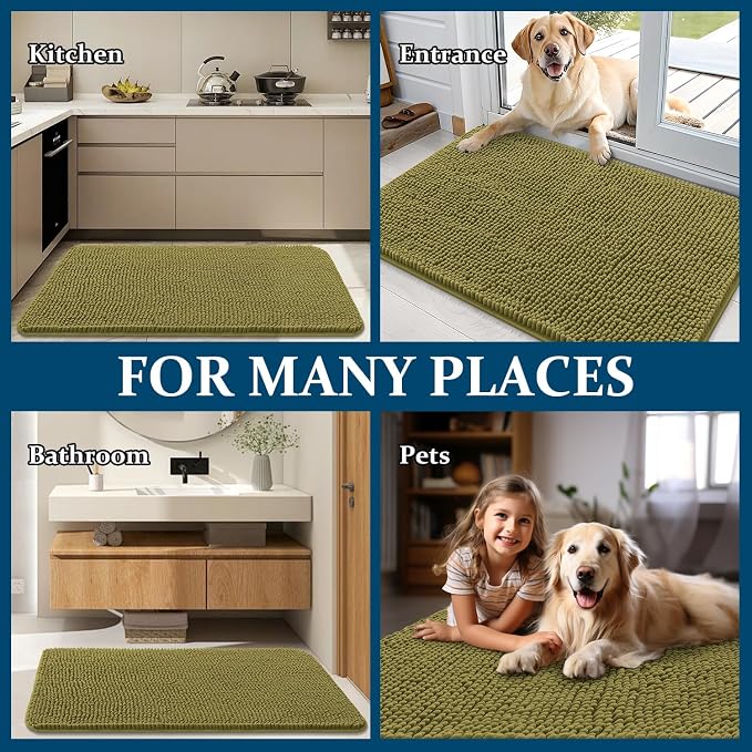 OLANLY Dog Door Mat for Muddy Paws 70x32, Absorbs Moisture and Dirt, Absorbent - Image 8