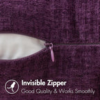 MIULEE Pack of 2 Couch Throw Pillow Covers 18x18 Inch Soft Plum Purple Chenille - Image 3