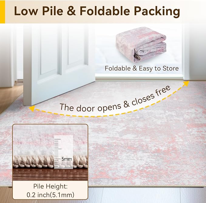 Washable Area Rugs 5'x7' Non-Slip Modern Abstract Soft - Image 7