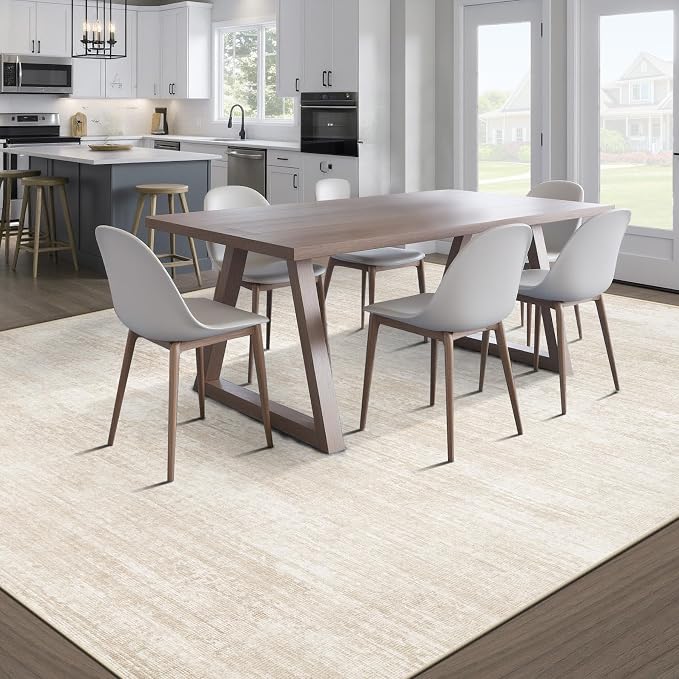 Area Rugs 10x14 Living Room: Washable Rug Modern Abstract Neutral Soft Non-Slip - Image 6