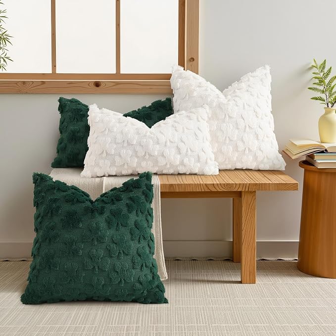 decorUhome St. Patrick’s Day Shamrock Green Pillow Covers 20x20 Inch Set of 2 - Image 3