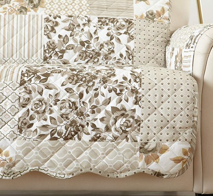 Great Bay Home Reversible Patchwork Loveseat Cover - Image 4