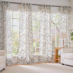 Lazzzy Farmhouse Linen Curtains Extra Long Blue Floral Curtains 108 Inch Long - Image 7