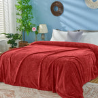 inhand Ruby Red Fleece Throw Blanket - Image 3
