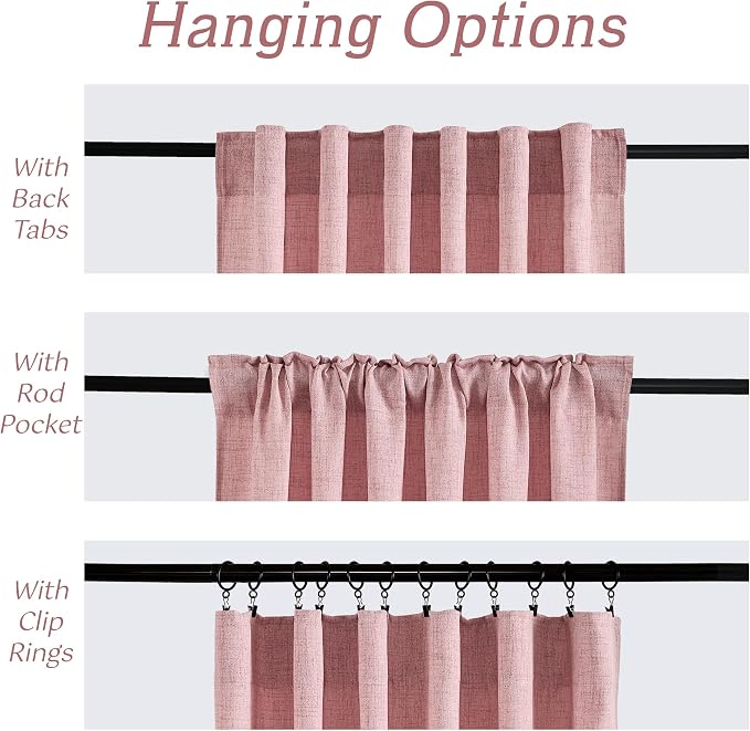 RYB HOME Living Room and Bedroom Curtains and Drapes Linen Sheer, Light - Image 5