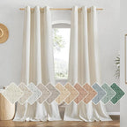 NICETOWN Natural Linen Doorway Curtains 80 inches Long, Grommet Thick Linen by NICETOWN