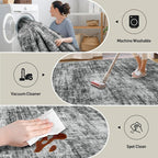 9x12 Area Rugs Washable Rug: Modern Abstract Living Room Rug Soft Anti-Skid - Image 4