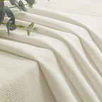 OWENIE Bob Valance Curtains 18 Inch Length 1 Piece, Faux Linen Slub Solid Ivory - Image 3