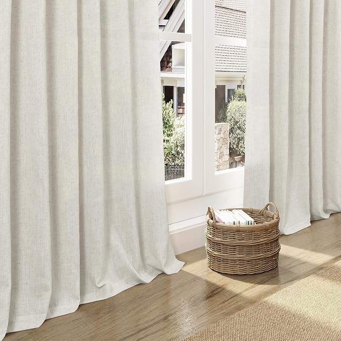 Nanspring Mousse White Linen Curtains - Image 5