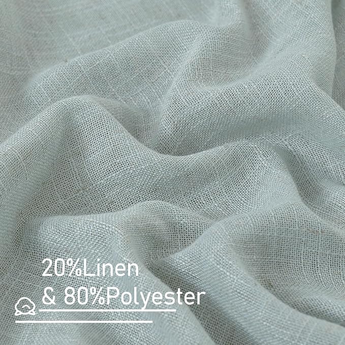LAMIT Sheer Linen Curtains 63 inches Long - Image 2