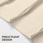 Joydeco Pleated Curtains for Living Room Bedroom, Linen Drapes 90 inch Length 2 - Image 5