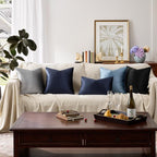 GIGIZAZA Navy Blue Velvet Pillow Covers 24x24, Square Solid Throw Pillow Covers - Image 7
