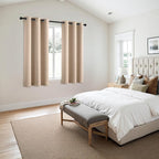 MIULEE Beige Blackout Curtains for Bedroom Living Room 63 Inches Long 2 Panels - Image 6