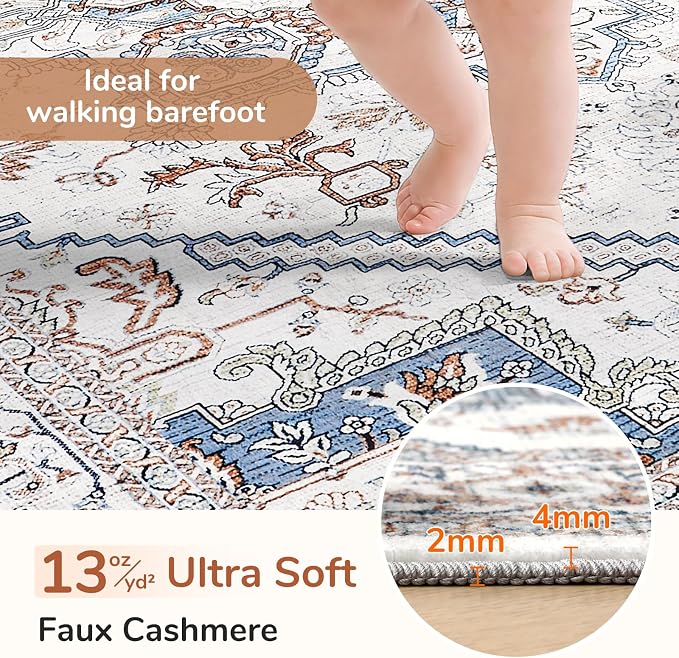 OPPODREAM Soft Neutral Area Rugs 9x12 Living Room, Washable Rugs 9x12 - Image 2
