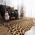AROGAN Premium Leopard Print Rug 4.6x5.2 Feet, Machine Washable Faux Fur - Image 4