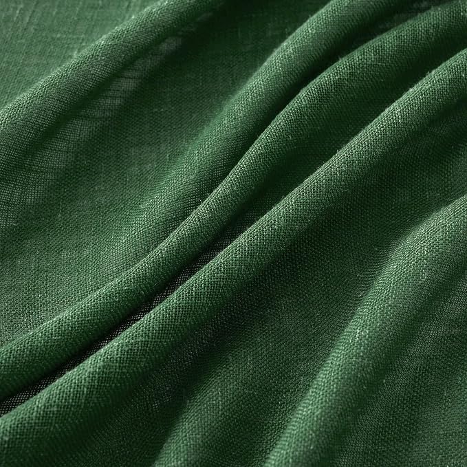 MIULEE Emerald Green Linen Curtains 120 Inches Long - Image 4