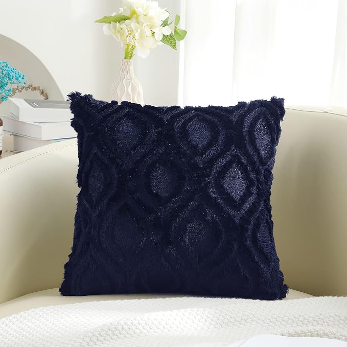 decorUhome Summer Throw Pillow Covers 18x18 Inch Set of 2, Soft Plush Faux Wool - Image 6