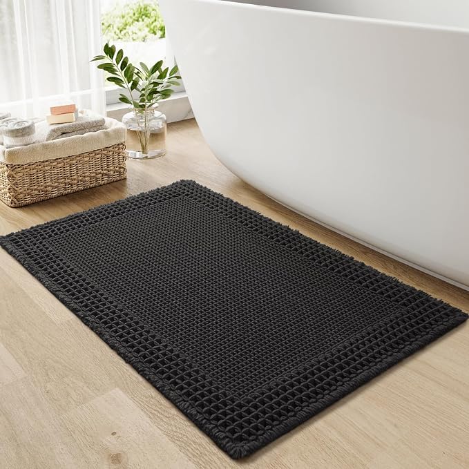 RESARE Waffle Bath Mat for Bathroom, Super Absorbent Bathroom Rugs Non Slip by Resare