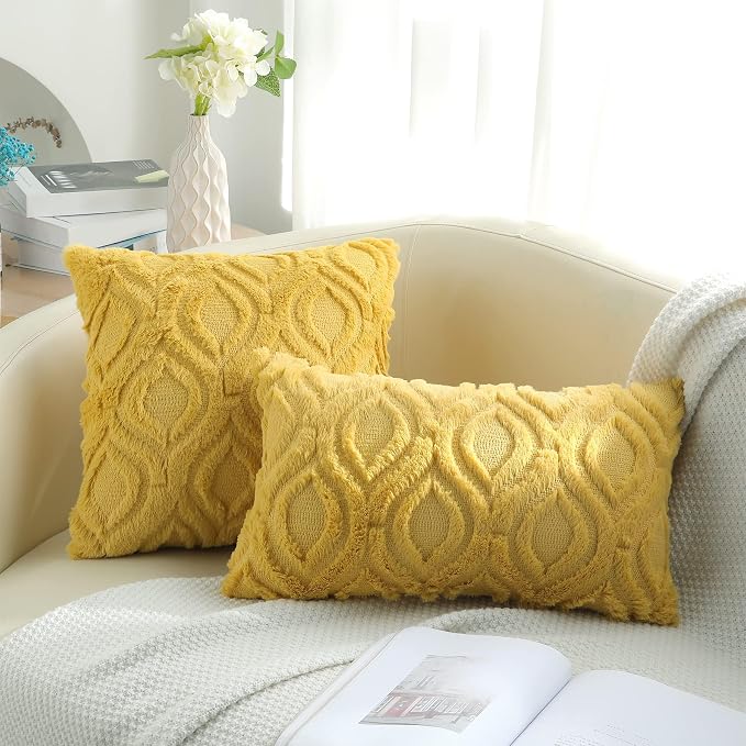 decorUhome Summer Throw Pillow Covers 20x20 Inch Set of 2, Soft Plush Faux Wool - Image 9