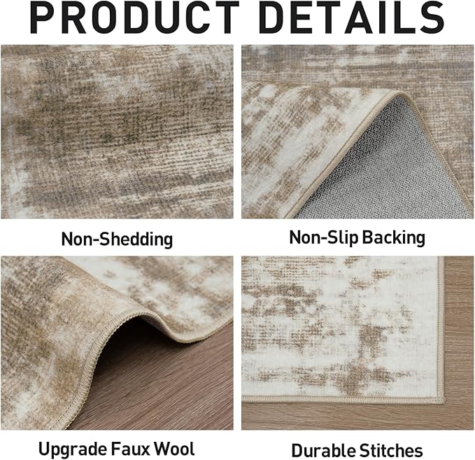 9x12 Area Rugs Washable Rug: Modern Abstract Living Room Rug Soft Anti-Skid - Image 5